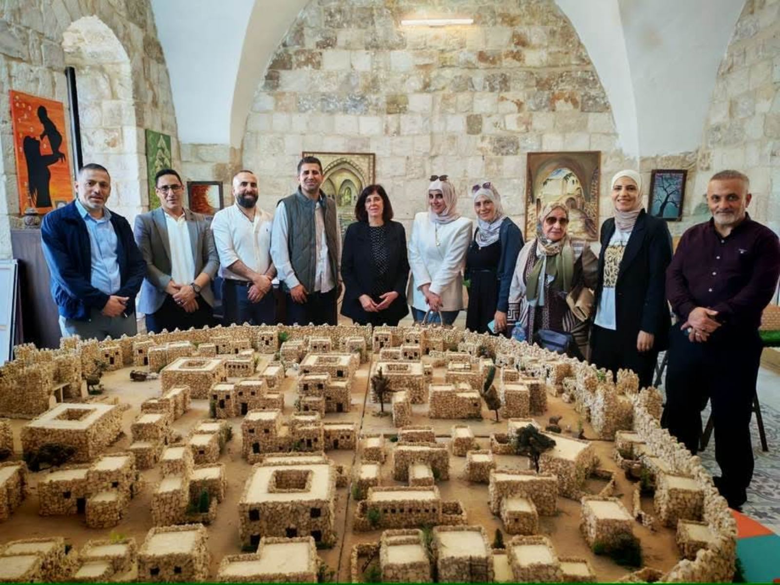 A delegation from the city of Hebron and a group of calligraphers visited the Community Resource Development Center